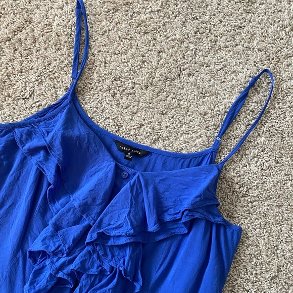 Women’s Naked Zebra blue tank top blouse size Small - Picture 2 of 10